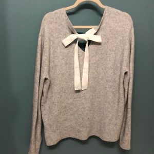 Halogen Sweater with Bow Detail at Back Size L